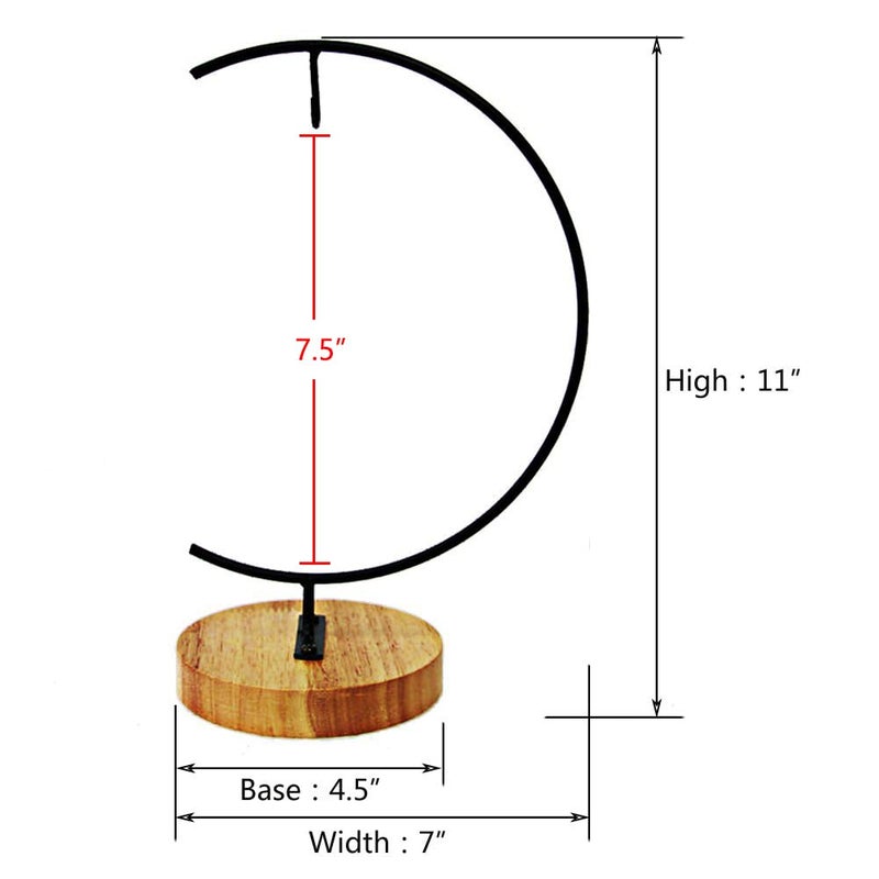 YY YEARCHY Awesomes Terrarium Ornament Display Stand Metal Stand Air Plant Stand Flower Pot Stand Holder Iron Pothook Stand for Hanging Glass Terrarium Globe Ball (1, Black) - Image 2